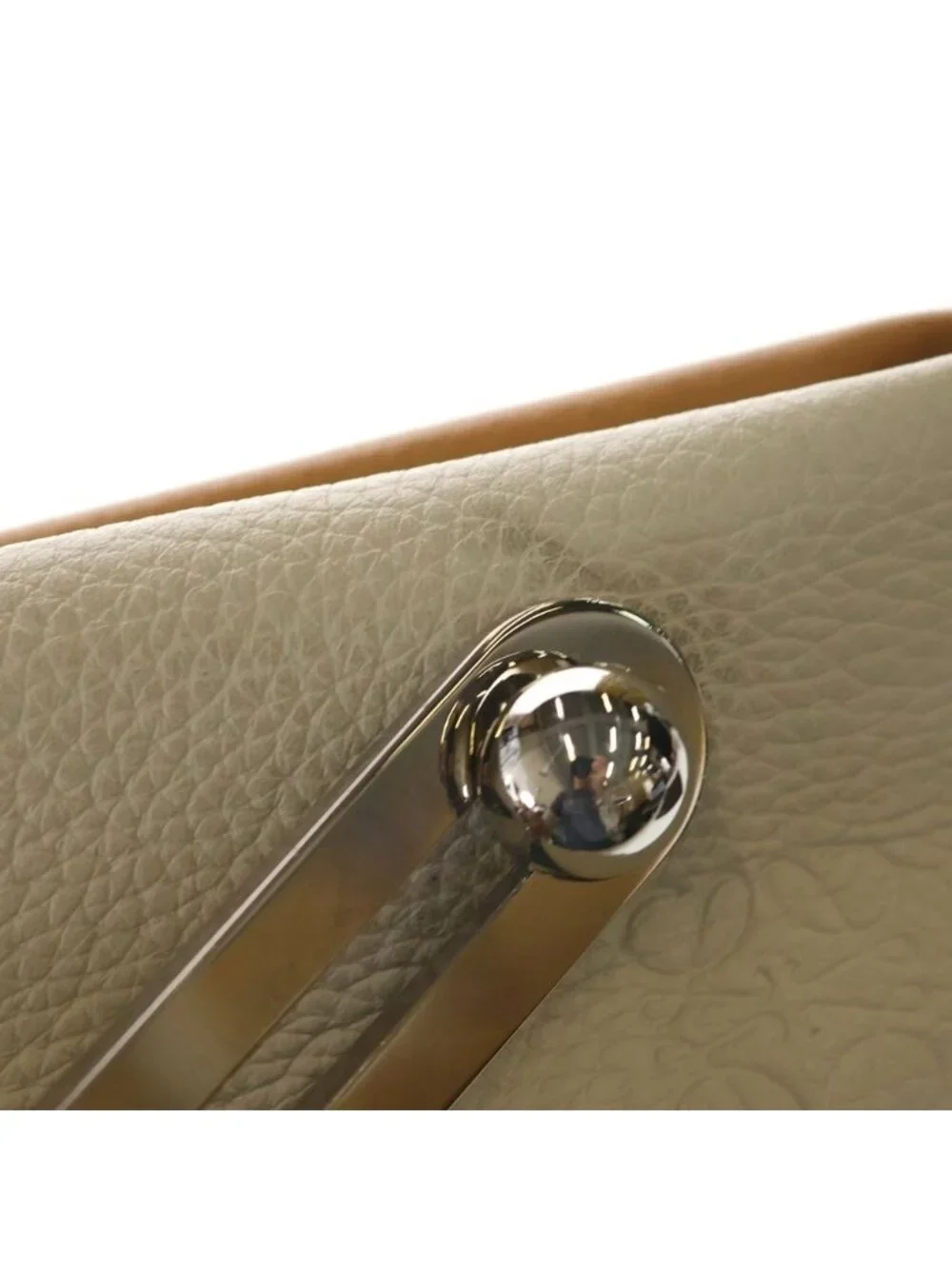 Loewe Missy Small 2-Way Shoulder Bag Ivory Camel Leather Silver